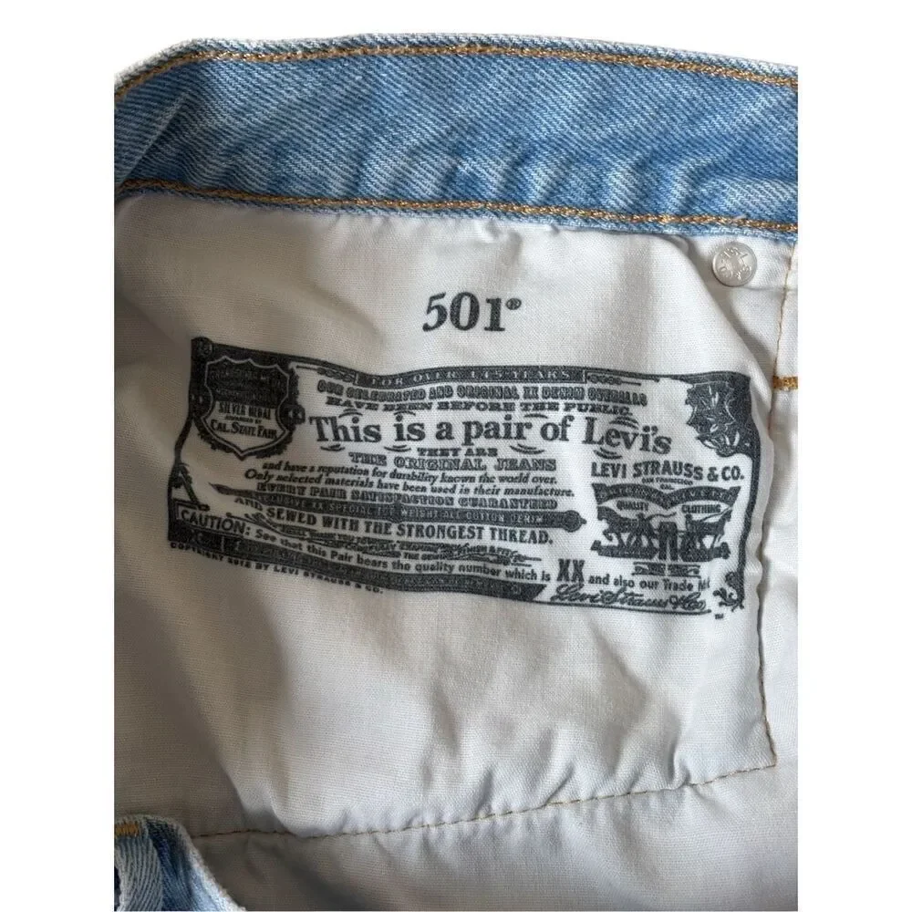 Levi’s 501‎ Denim Button Fly Shorts Raw Hem size 30 Blue